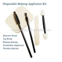 Disposable Applicator Kit Brush Set Includes Mascara Wand, Lip Brush, Eyeshadow Applicator, Spatula, Sponge